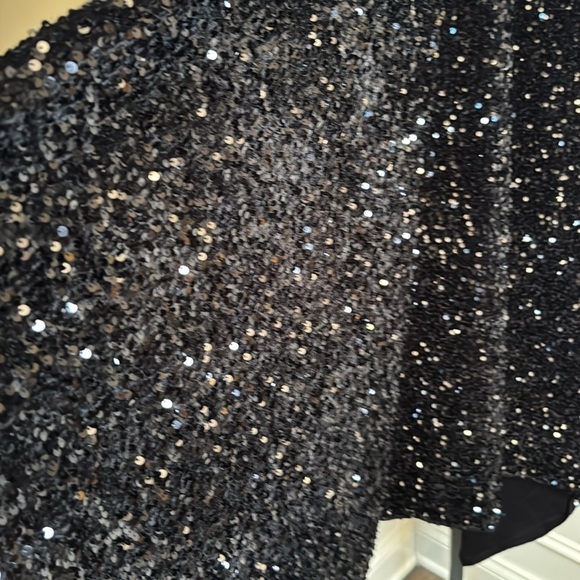 Rare and hard to find ZARA LIMITED EDITION SEQUIN CAPE / WOOL KNIT PONCHO BLACK - Picture 17 of 17